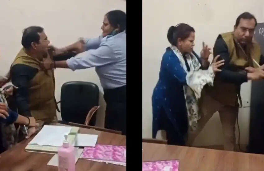 Viral Vedio- वरिष्ठ अधिकारी महिला कर्मचारियों के साथ करता गंधा बर्ताव, महिलाओं ने मिलकर बना दी धुनाई
