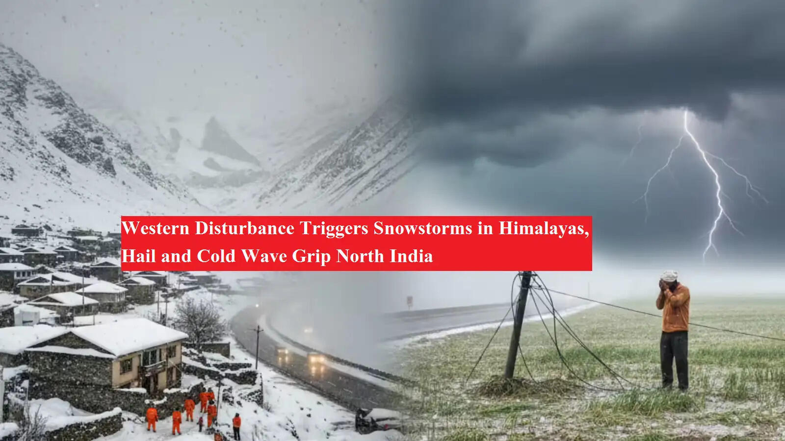 पश्चिमी विक्षोभ का कहर: पहाड़ों में बर्फीले तूफान, मैदानी इलाकों में ओले और कड़ाके की ठंड