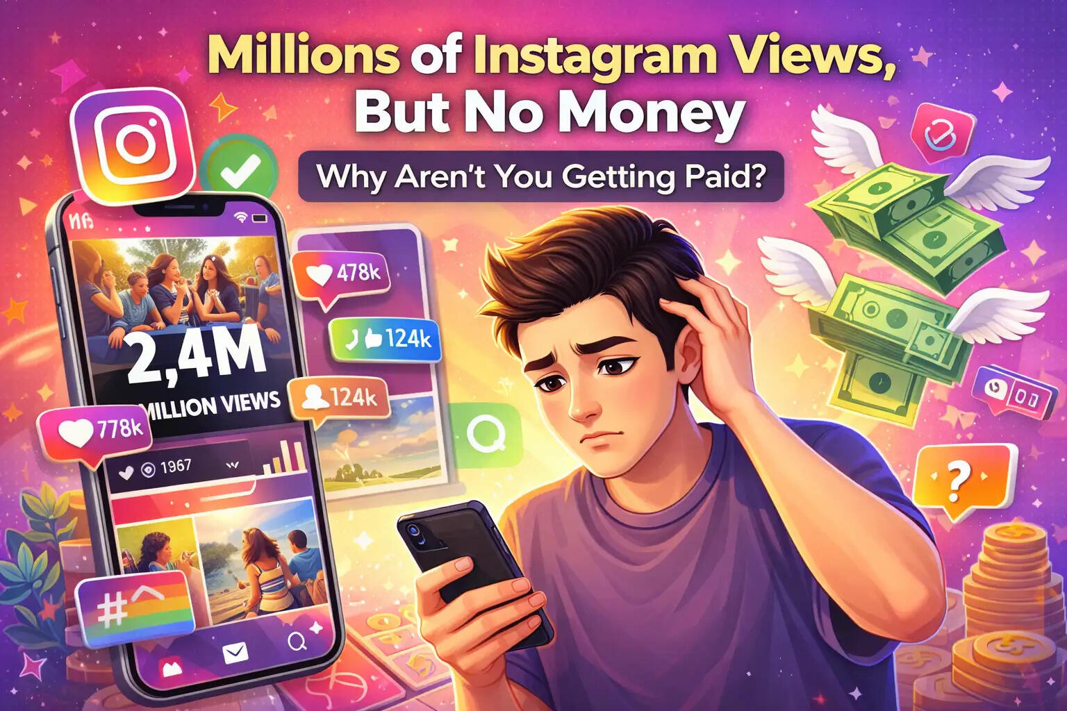 Instagram पर मिलियन व्यूज के बाद भी नहीं मिल रही कमाई? जानिए इसके पीछे की असली वजह