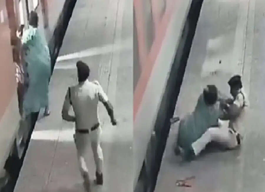 Video: पुलिसकर्मी ने दिखाई सूझबूझ, ट्रेन से उतरती महिला की बचाई जान, देखें वीडियो