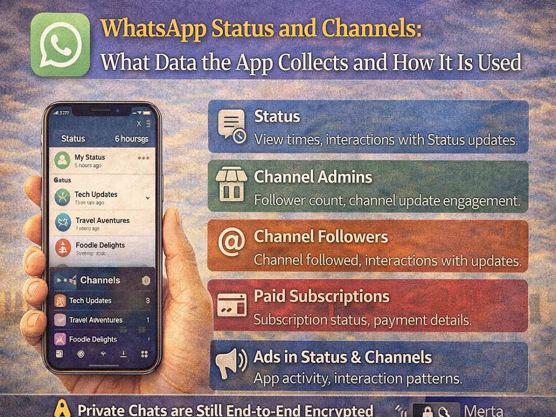 WhatsApp Status और Channels इस्तेमाल करते समय कौन-सा डेटा कलेक्ट करता है प्लेटफॉर्म? जानें पूरी डिटेल