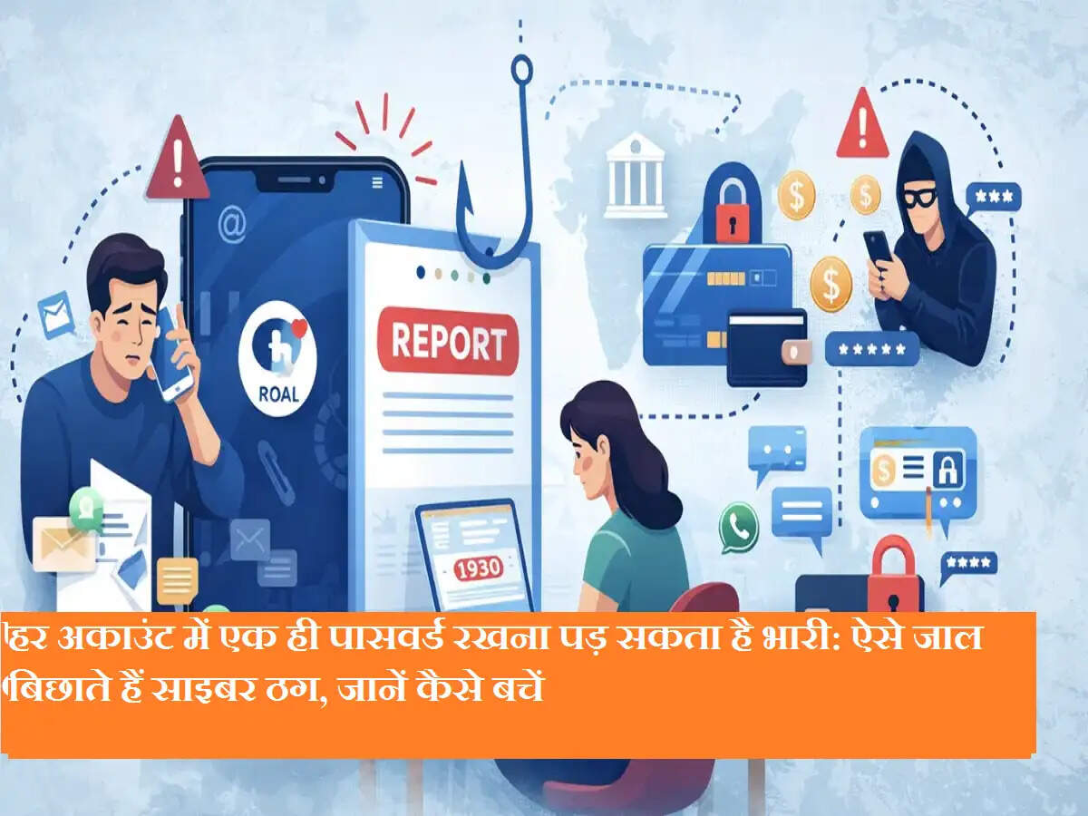 हर अकाउंट में एक ही पासवर्ड रखना पड़ सकता है भारी: ऐसे जाल बिछाते हैं साइबर ठग, जानें कैसे बचें