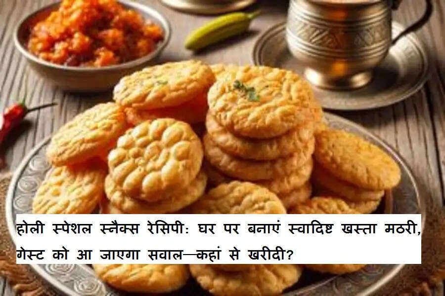 होली स्पेशल स्नैक्स रेसिपी: घर पर बनाएं स्वादिष्ट खस्ता मठरी, गेस्ट को आ जाएगा सवाल—कहां से खरीदी?