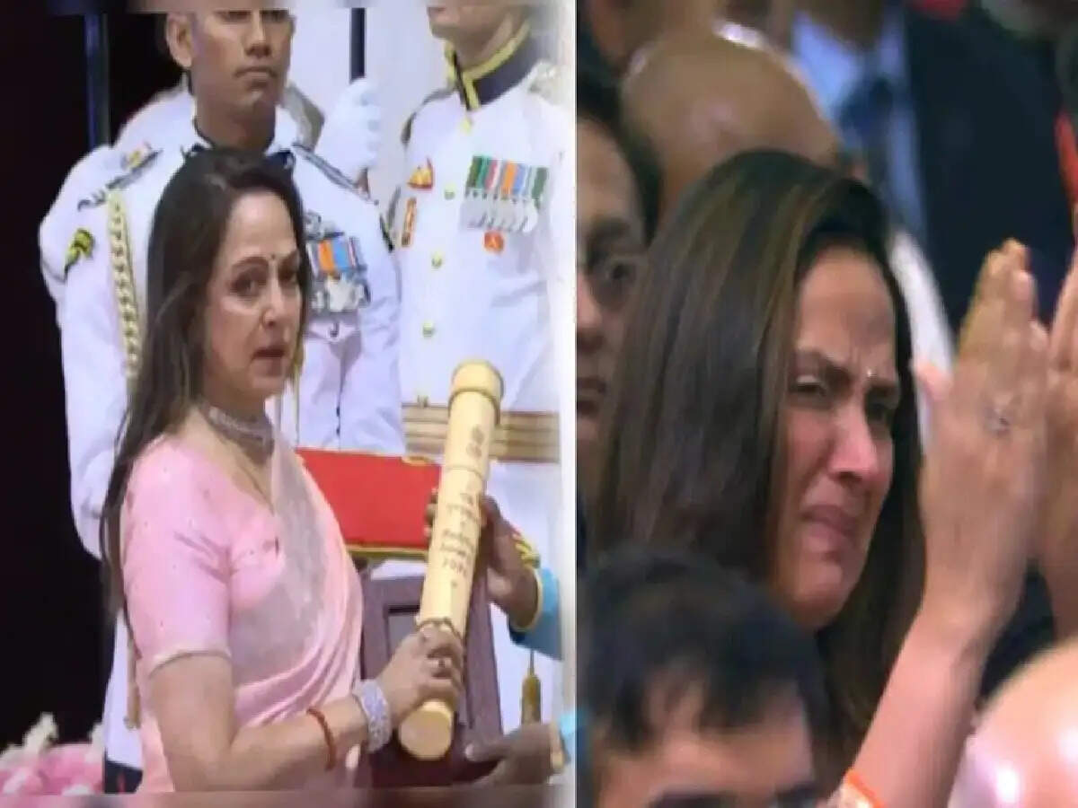 धर्मेंद्र को मरणोपरांत पद्म विभूषण से किया गया सम्मानित, हेमा मालिनी पुरस्कार लेते समय हो गईं भावुक