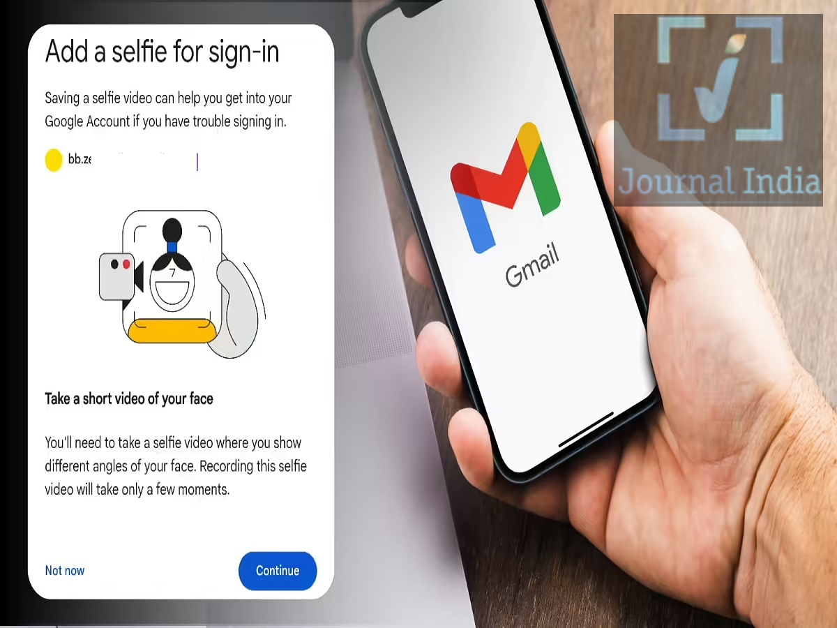 Gmail Account Feature &ndash; No password needed to open a Gmail account; it will open by showing your face.