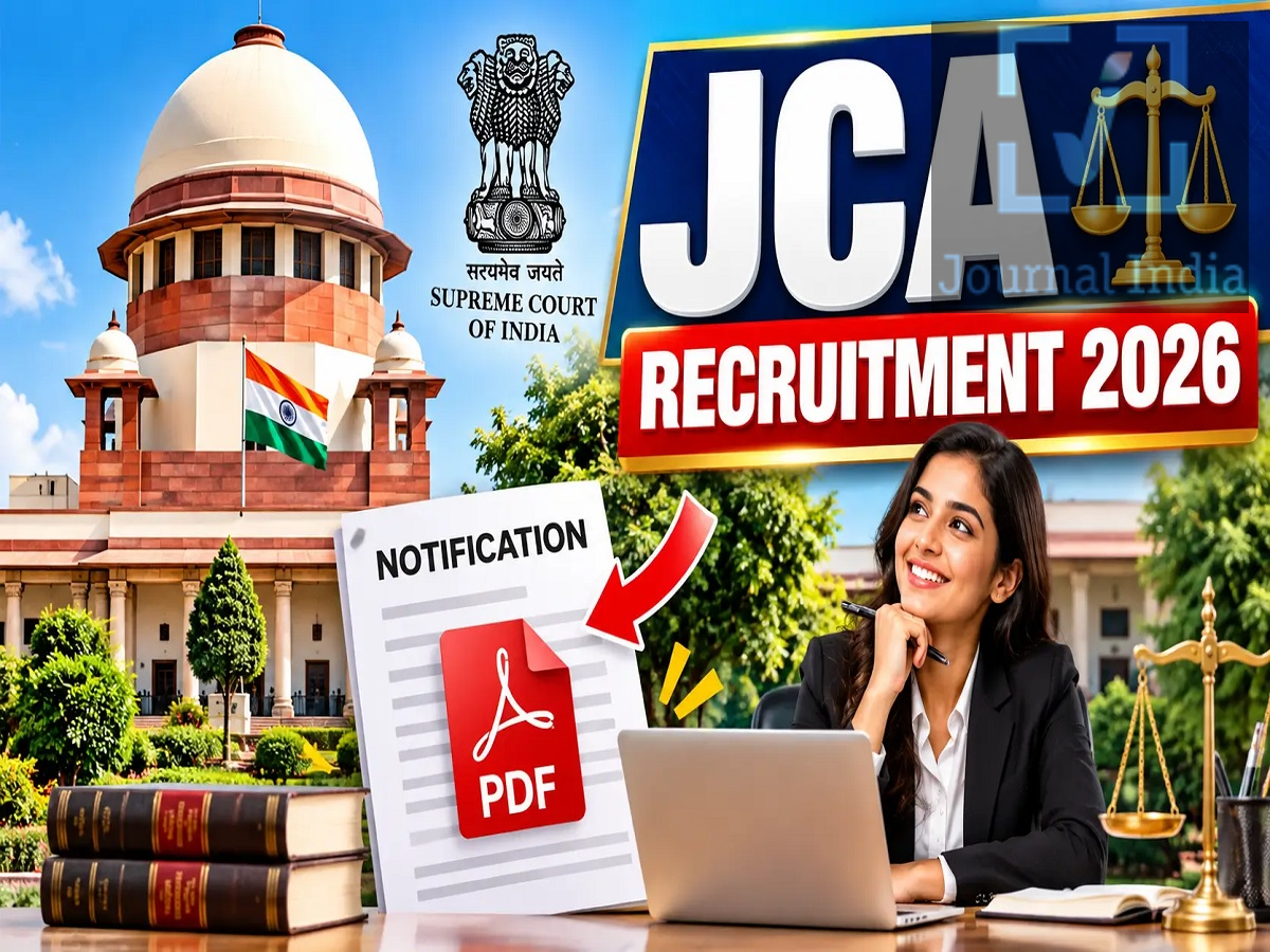 SC Recruitment 2026- सुप्रीम कोर्ट में ग्रेजुएट्स के लिए निकली इस पद पर भर्ती, ऐसे करें आवेदन देश के स्नातक पास युवा जो सरकारी नौकरी पाने के लिए दिन रात तैयारी कर रहे हैं, उनके लिए खुशखबरी हैं, सुप्रीम कोर्ट ने Junior Court Assistant (JCA) के 250 पदों पर भर्ती के लिए नोटिफिकेशन जारी किया है। इन पदों के लिए ऑनलाइन आवेदन प्रक्रिया 7 अक्टूबर 2026 से शुरू होगी और उम्मीदवार 28 अक्टूबर 2026 रात 11:55 बजे तक आवेदन कर सकेंगे। यह भर्ती Group-B Non-Gazetted पदों के लिए है। चयनित उम्मीदवारों को Pay Matrix Level-6 के तहत शुरुआती ₹35,400 बेसिक पे मिलेगा। इसके अलावा केंद्र सरकार के नियमों के अनुसार विभिन्न भत्ते भी दिए जाएंगे। Supreme Court JCA Vacancy 2026 पद का नाम: Junior Court Assistant (JCA) कुल पद: 250 (अस्थायी) पद का स्तर: Group-B Non-Gazetted Pay Level: Level-6 शुरुआती बेसिक पे: ₹35,400 प्रति माह आवेदन शुरू: 7 अक्टूबर 2026 आवेदन की अंतिम तारीख: 28 अक्टूबर 2026, रात 11:55 बजे संभावित Objective Exam: 20 नवंबर 2026 ध्यान रखें कि 250 पदों की संख्या फिलहाल tentative है। प्रशासनिक जरूरत और सुप्रीम कोर्ट रजिस्ट्री की आवश्यकता के अनुसार पदों की संख्या में बदलाव किया जा सकता है। आरक्षण का लाभ संबंधित नियमों के अनुसार मिलेगा। शैक्षणिक योग्यता और टाइपिंग स्पीड JCA पद के लिए आवेदन करने वाले उम्मीदवारों को निम्नलिखित योग्यताएं पूरी करनी होंगी: उम्मीदवार भारतीय नागरिक होना चाहिए। किसी मान्यता प्राप्त विश्वविद्यालय से Bachelor's Degree/Graduation होना जरूरी है। उम्मीदवार को Computer Knowledge होना चाहिए। अंग्रेजी में कम से कम 35 शब्द प्रति मिनट (WPM) की टाइपिंग स्पीड आवश्यक है। Supreme Court JCA Age Limit उम्र की गणना 1 सितंबर 2026 के आधार पर की जाएगी। उम्मीदवार की आयु इस तारीख को: न्यूनतम आयु: 18 वर्ष अधिकतम आयु: 30 वर्ष SC, ST, OBC-NCL, PwD और Ex-Servicemen उम्मीदवारों को नियमों के अनुसार अधिकतम आयु सीमा में छूट दी जाएगी। Freedom Fighters के Dependents के लिए भी निर्धारित नियमों के अनुसार अधिकतम 5 वर्ष तक अतिरिक्त आयु छूट का प्रावधान है। सुप्रीम कोर्ट रजिस्ट्री के Departmental Candidates पर ऊपरी आयु सीमा लागू नहीं होगी। आवेदन शुल्क कितना है? JCA भर्ती के लिए आवेदन शुल्क कैटेगरी के अनुसार अलग-अलग निर्धारित किया गया है: General/OBC: ₹1,500 SC/ST/OBC-NCL/Ex-Servicemen/PwD: ₹750 इसके अलावा बैंक चार्ज अलग से लागू हो सकते हैं। शुल्क का भुगतान केवल UCO Bank Payment Gateway के माध्यम से ऑनलाइन किया जा सकेगा। JCA Recruitment Selection Process Junior Court Assistant पद के लिए चयन प्रक्रिया चार चरणों में होगी: Objective Type Written Test Computer Typing Speed Test English Descriptive Written Test Interview Objective Test में क्या पूछा जाएगा? पहली परीक्षा में कुल 100 प्रश्न और 100 अंक होंगे। प्रश्न मुख्य रूप से इन विषयों से पूछे जाएंगे: English General Aptitude General Knowledge Judiciary से संबंधित भारतीय संविधान के प्रावधान Supreme Court Rules, 2013 Supreme Court Officers and Servants Rules, 1961 Computer Knowledge गलत उत्तर के लिए 0.25 अंक की Negative Marking होगी। अगले चरण में पहुंचने के लिए उम्मीदवारों को निर्धारित न्यूनतम अंक प्राप्त करना जरूरी होगा। यदि बड़ी संख्या में उम्मीदवार परीक्षा में सफल होते हैं, तो Typing Test और Descriptive Written Test के लिए लगभग 1:10 के अनुपात में उम्मीदवारों को शॉर्टलिस्ट किया जा सकता है। 20 नवंबर को हो सकती है पहली परीक्षा नोटिफिकेशन के अनुसार JCA भर्ती की Objective Type Test परीक्षा 20 नवंबर 2026 को प्रस्तावित है। परीक्षा की Answer Key 22 नवंबर को जारी किए जाने की संभावना है। उम्मीदवार 22 नवंबर से 23 नवंबर 2026 तक Answer Key के खिलाफ आपत्ति दर्ज करा सकेंगे। Typing Test, Descriptive Test और Interview की तारीखों की घोषणा बाद में की जाएगी। Supreme Court JCA Recruitment 2026 के लिए ऐसे करें आवेदन ऑनलाइन आवेदन करने के लिए उम्मीदवारों को सुप्रीम कोर्ट की आधिकारिक वेबसाइट पर जाकर Recruitment Section में JCA Recruitment लिंक खोलना होगा। आवेदन करते समय इन बातों का विशेष ध्यान रखें: नाम, माता-पिता के नाम और जन्मतिथि वही दर्ज करें जो Class 10 Certificate में दी गई है। हाल की Photograph और Signature अपलोड करें। 10वीं, 12वीं और Graduation से संबंधित Documents अपलोड करें। आरक्षित वर्ग के उम्मीदवार संबंधित Category Certificate अपलोड करें। PwD उम्मीदवार आवश्यक Disability Certificate अपलोड करें। निर्धारित Application Fee का ऑनलाइन भुगतान करें। Form Submit करने के बाद उसका Printout सुरक्षित रखें।