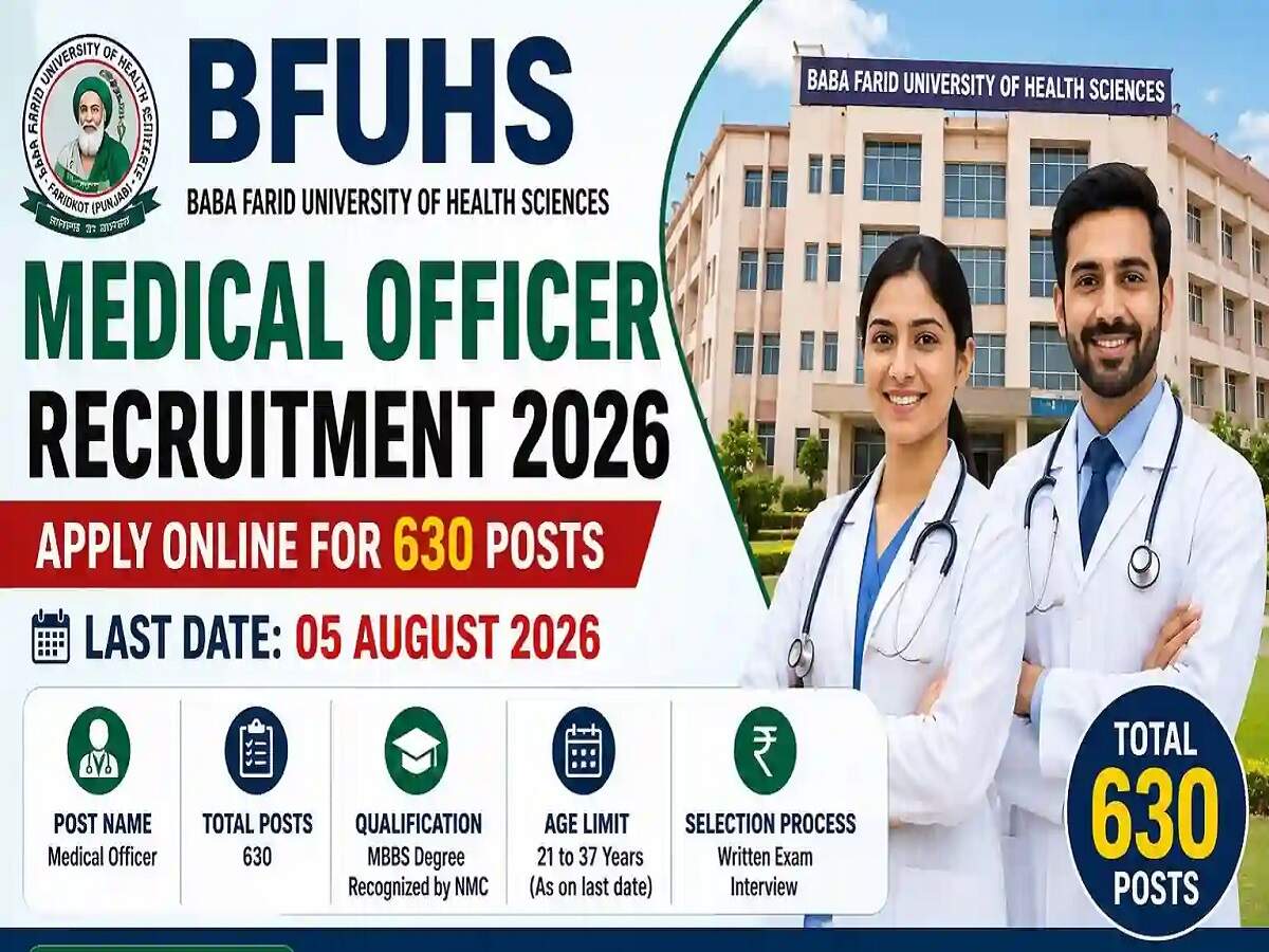 BFUHS Jobs 2026: Recruitment for over 600 posts for MBBS degree holders—here’s how to apply.